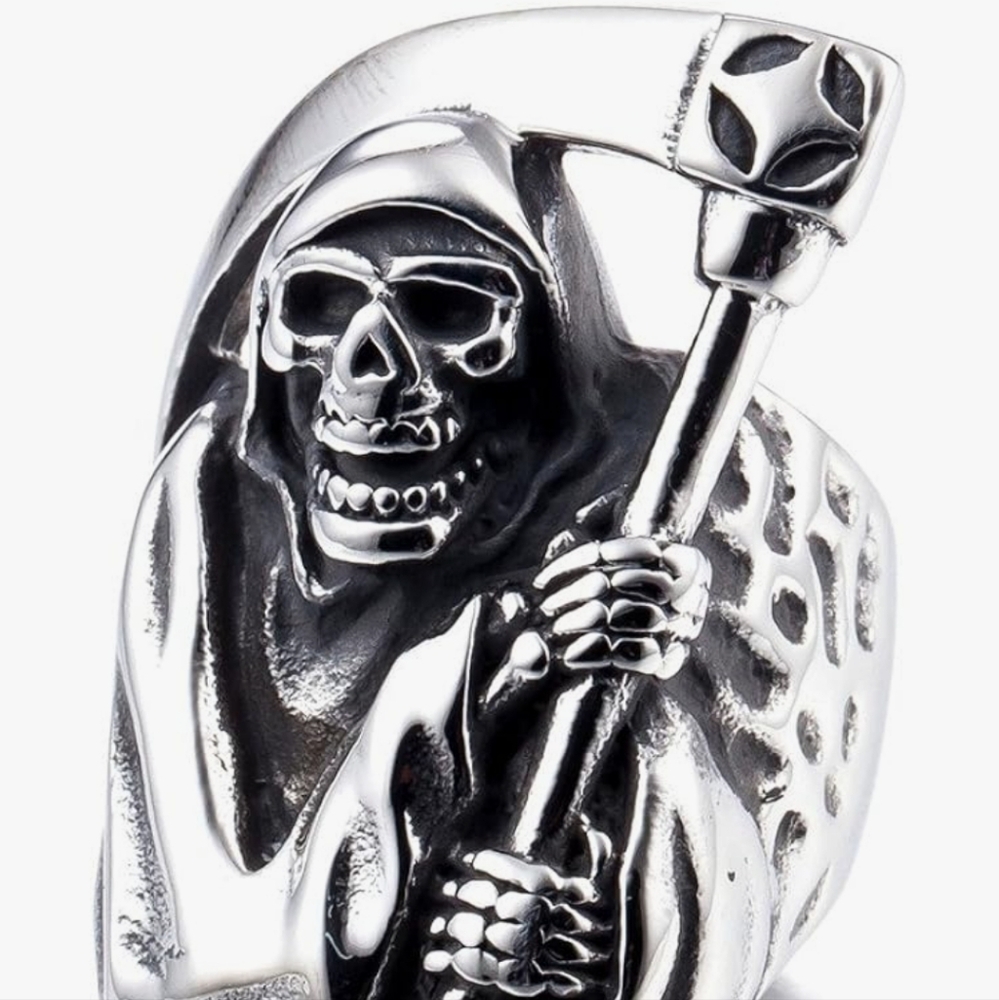 Silver Skull Statement Ring - image 4